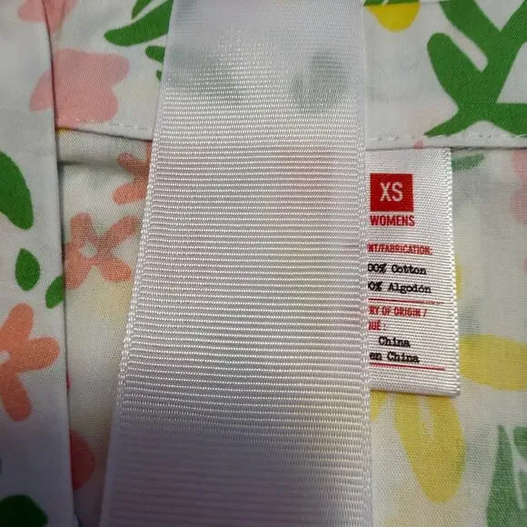 Women's White Floral Two Piece Cotton Pajama Set - Size XS - NWT - Picture 6 of 6